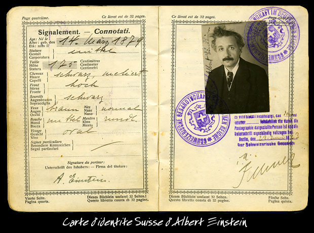 carte d'identité Einstein